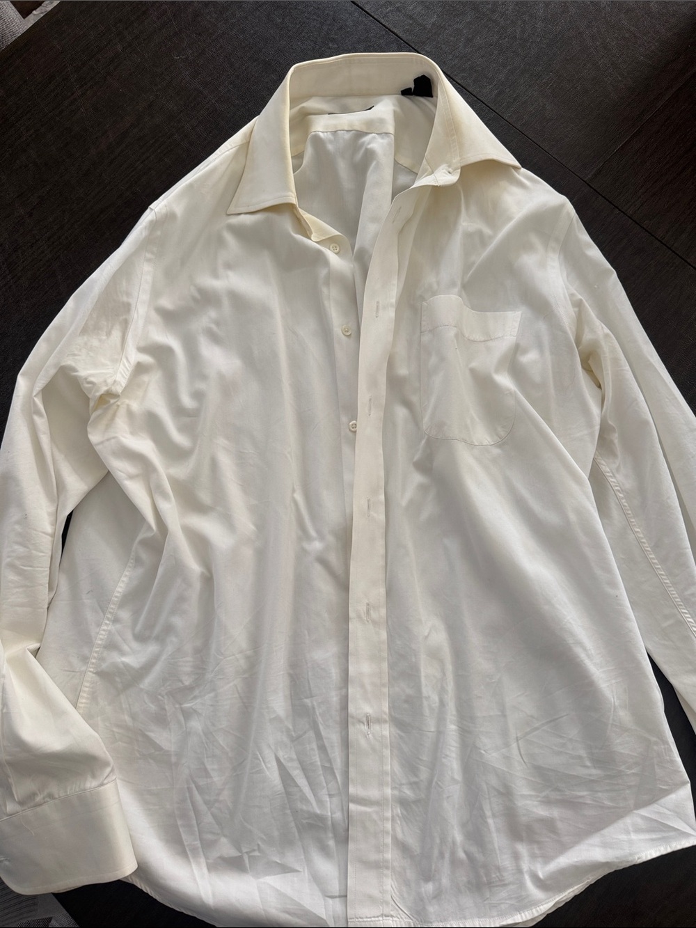 Hugo Boss Cream White Long-Sleeve Dress Shirt